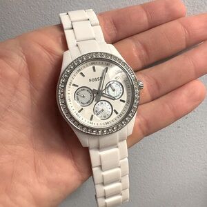 White fossil watch